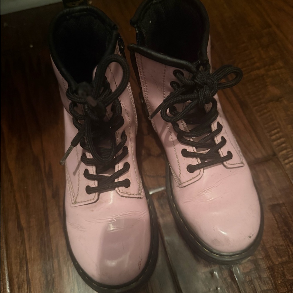 Kids Pink Doc Marten Lace-Up Boots - Picture 5 of 7
